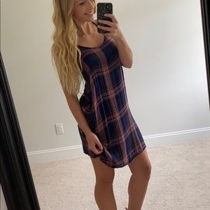 Plaid slip dress